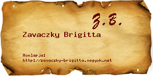 Zavaczky Brigitta névjegykártya